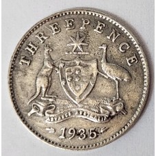 AUSTRALIA 1935 . THREEPENCE